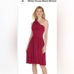 WHBM Genius Convertible Fit & Flare BURGUNDY Dress w/matching straps, size 8